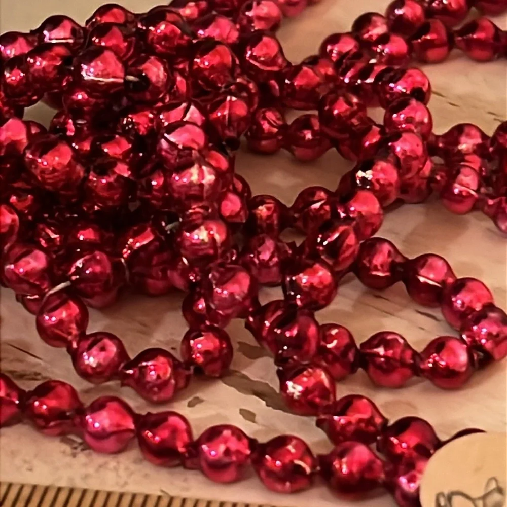 Antique Mercury glass pink garland strand small 88” plus extra